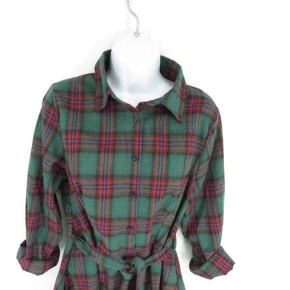 FANCYINN Women's Long Sleeve Plaid Pattern Casual Dress Small - Picture 3 of 5